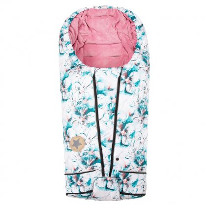 Fußsack  Exclusive Druck MAZLÍK Outlast® - weiß Blumen/rosa