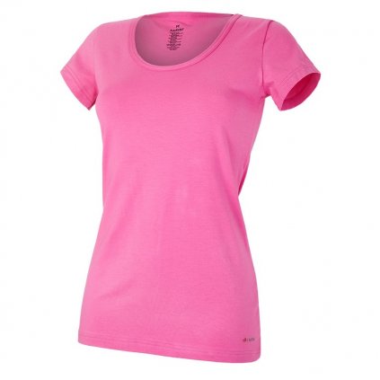Damen T-Shirt kurzer Ärmel dünn U Ausschnitt Outlast® - dunkelrosa (Größe S)