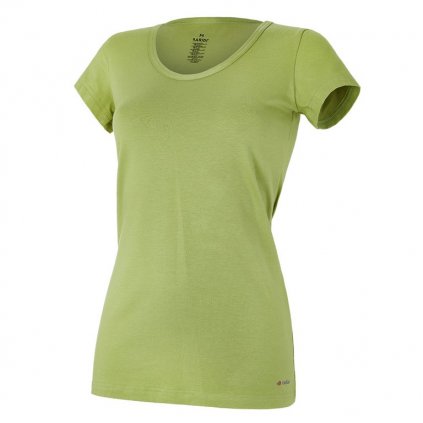 Damen T-Shirt kurzer Ärmel dünn U Ausschnitt Outlast® - matcha (Größe S)