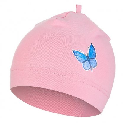 Mütze dünn DEBRA Outlast® - altrosa/Schmetterling (Größe 1 | 36-38 cm)