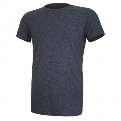 Herren T-Shirt kurzer Ärmel dünn U Ausschnitt Outlast® - dunkelgrau meliert (Größe M)