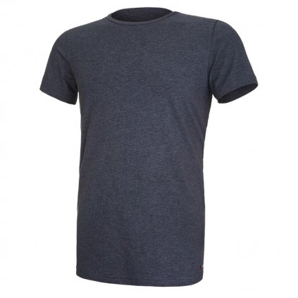 Herren T-Shirt kurzer Ärmel dünn U Ausschnitt Outlast® - dunkelgrau meliert