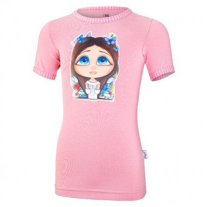 T-Shirt dünn kurzer Ärmel DEBRA Outlast® - altrosa/Kukadlinka (Größe 86)
