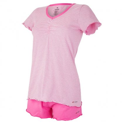 Damen Pyjama Outlast® - Streifen rosabordeaux/dunkelrosa (Größe S)
