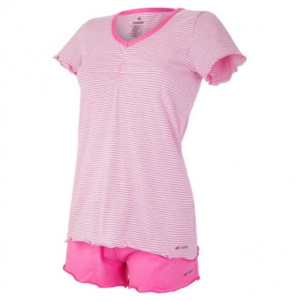Damen Pyjama Outlast® - Streifen rosabordeaux/dunkelrosa