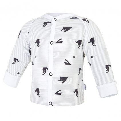 Jacke gefüttert BIO Outlast® - weiß-schwarze Katze/weiß (Größe 50-56)