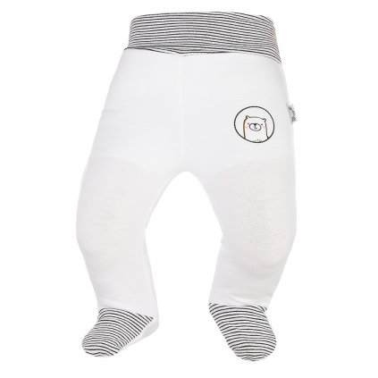 Baby Hose mit Fuß Motiv Outlast® - weiß/Streifen weißschwarz