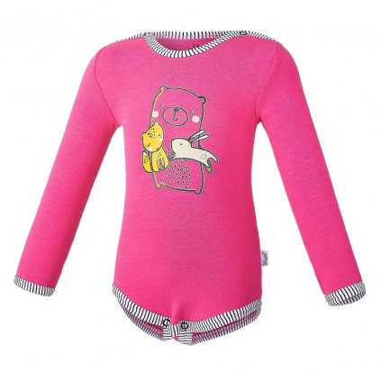 Body langer Ärmel Tiere Outlast® - rosa