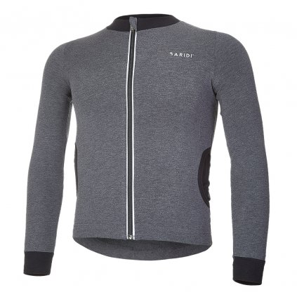 Sweatshirt REFLEX aufknöpfbar Outlast® - dunkelgrau meliert