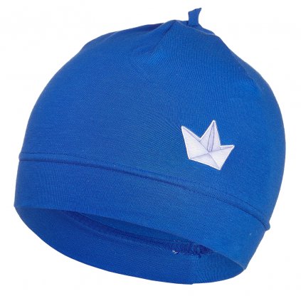 Beanie Mütze dünn Motiv Outlast® - royalblau/Papierschiffchen