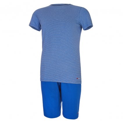 Herren Pyjama Outlast® - Streifen graublau/royalblau