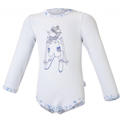 Babybody lange Ärmel Motiv Outlast® - helleisblau