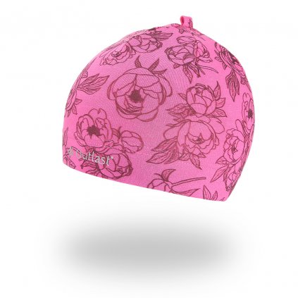 Beanie Mütze DRUCK Outlast® - rosa Pfingstrosen