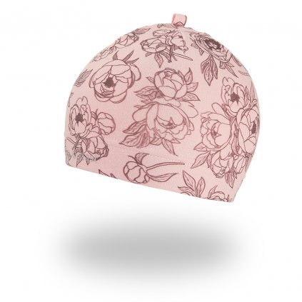 Beanie Mütze DRUCK Outlast® - rosa Pfingstrosen