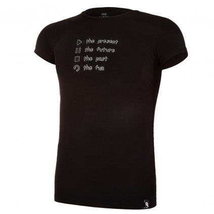 T-Shirt kurzer Ärmel Schrift dünn Outlast® - schwarz