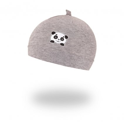 Beanie Mütze dünn Motiv Outlast® - grau meliert/Panda
