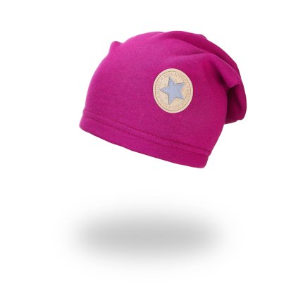 Kinder Slouch Beanie warm - Fuchsie