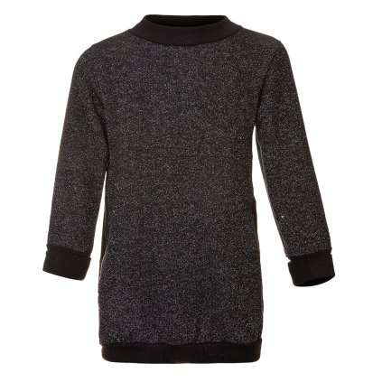 Kinder Sweatkleid warm - Schwarz Glitzer