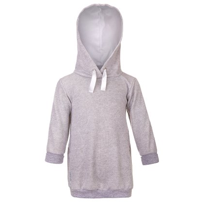 Kinder Sweatkleid - Grau meliert Glitzer