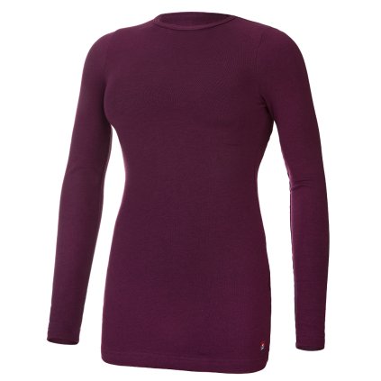 Damen T-Shirt langer Ärmel Outlast® - Pflaumenfarbe