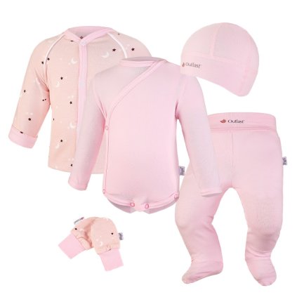 Erstlingsset BIO Outlast® - Hellrosa Sternchen/Babyrosa
