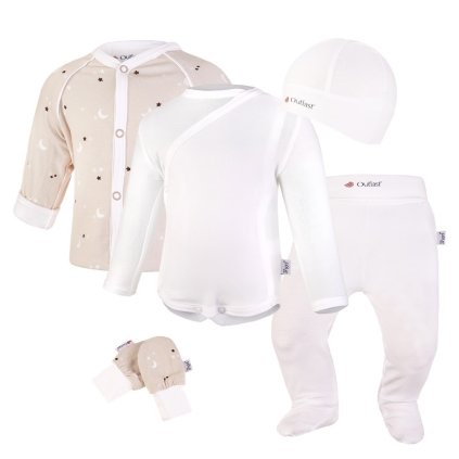 Erstlingsset BIO Outlast® - Beige Sternchen/Weiß