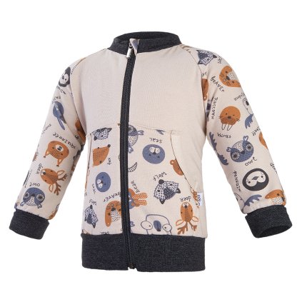Sweatjacke DRUCK Outlast® - Latte Bunte Tiere