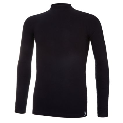 T-Shirt für Kinder Langarm Stehkragen Outlast® - Schwarz