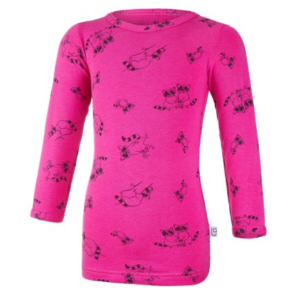 Kinder T-Shirt Langarm DRUCK Outlast® - Rosa Waschbären