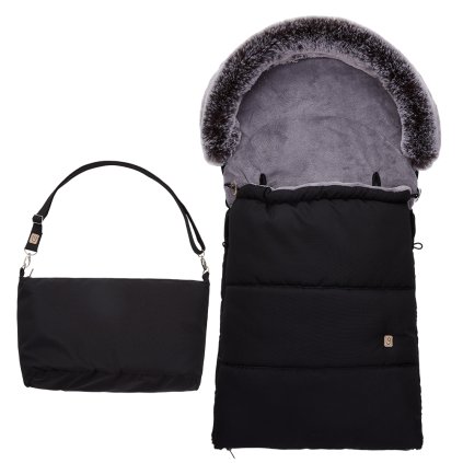 Fußsack DE LUXE 5Punkt Outlast® - Schwarz/Grau