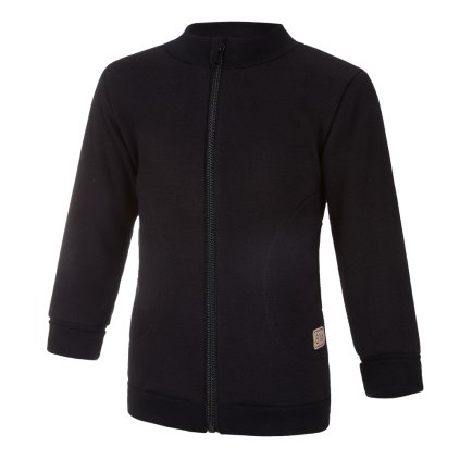 Zip Up Sweatjacke für Kinder warm - Schwarz