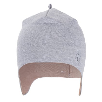 Gefütterte Mütze mit Ohrenschutz Outlast® - Grau Meliert/Nuss