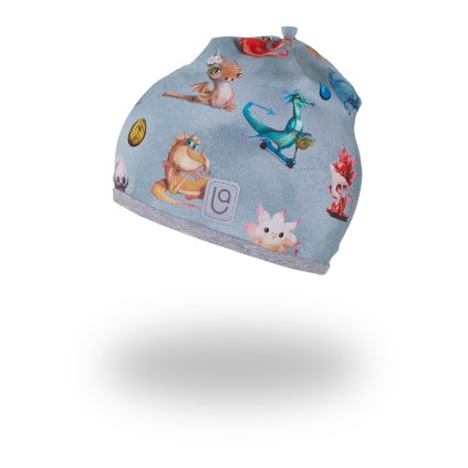 Gefütterte Beanie Mütze  Outlast® - Drachen/Grau Meliert