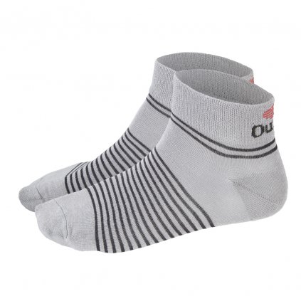 Sneakersocken Outlast® - dunkelgrau/Streifen schwarz