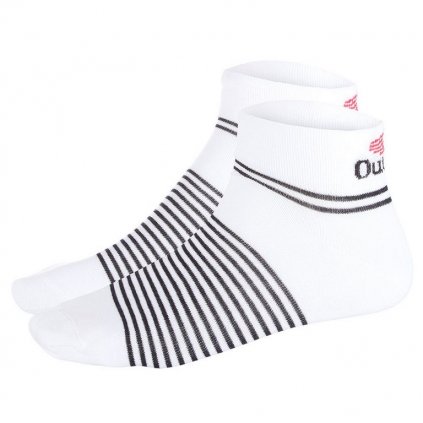 Sneakersocken Outlast® - weiß/Streifen schwarz