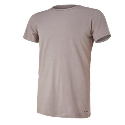 Herren T-Shirt kurzer Ärmel dünn U Ausschnitt Outlast® - beigebraun (Größe M)
