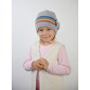 Strickmütze Schleife Outlast® - hellgrau-Regenbogen