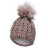 Strickmütze Zopf mit Pompon Outlast® - braun