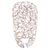 Babynestchen 2-seitig VISCO Schaum Outlast® - weiß-Känguru/taupe-Blätter