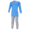 Pyjama langer Ärmel Outlast® - Streifen blauweiß/grau meliert