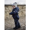 Winteroverall gesteppt mit Strickbund Outlast® - blau/Streifen weißgrau meliert