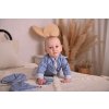 Babyjacke gefüttert Outlast® - blau Hund/Streifen weissgrau meliert