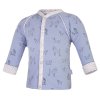 Babyjacke gefüttert Outlast® - blau Hund/Streifen weissgrau meliert