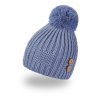 Beanie Strickmütze Knöpfe Bommel Outlast® - stahlfarbig