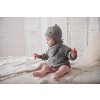 Babyjacke gefüttert Outlast® - grau/Streifen weissgrau meliert