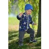 Babyjacke gefüttert Outlast® - dunkelblau Tiere Tipi/grau meliert