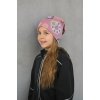 Kinder Slouch Beanie warm - Altrosa Muster