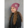 Kinder Slouch Beanie warm - Dunkel Altrosa