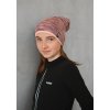 Slouch Beanie Mütze gefüttert Outlast® - Bordeaux meliert/Hellpuderrosa