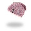 Slouch Beanie Mütze gefüttert Outlast® - Bordeaux meliert/Hellpuderrosa